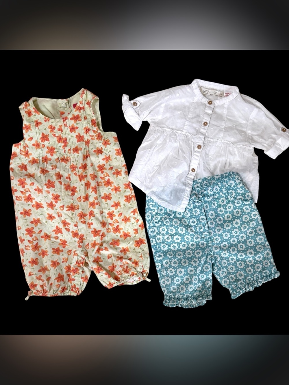 Girls Floral Gymboree Romper and 2-Piece Outfit  Zara Boden 6-12 m